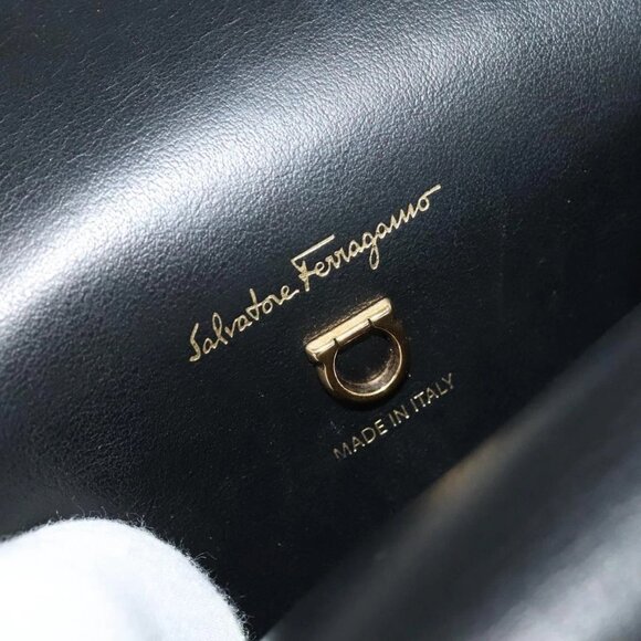 Salvatore Ferragamo Gancini Backpack PVC Leather Beige Gold Auth - Picture 12 of 16